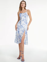 Sweetheart Cloud Floral Slit Strap Dress